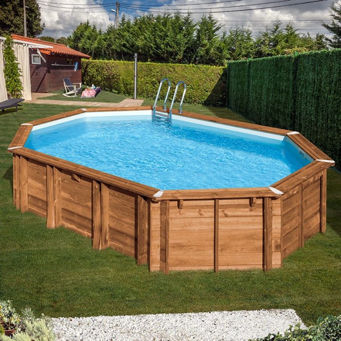 piscina acero aspecto madera
