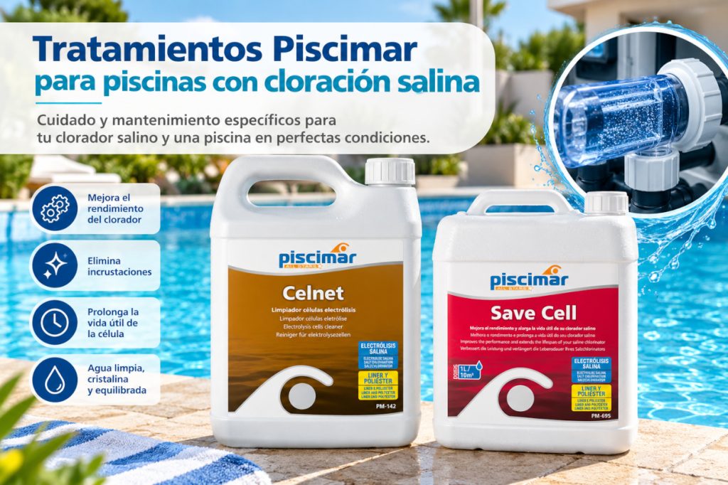 Productos químicos piscinas cloración salina
