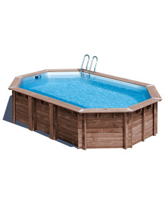 Piscina de madera Sunbay Macadamia ovalada 632x335x130 Gre