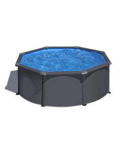 Piscina acero Gre Anthracite redonda altura 132 cm