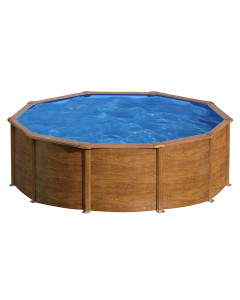 Piscina desmontable Gre Redonda Sicilia aspecto madera