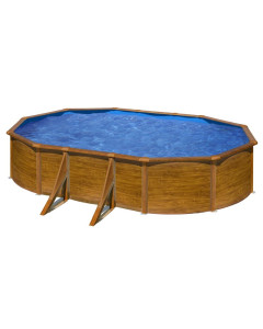 Piscina desmontable Gre Ovalada Sicilia aspecto madera