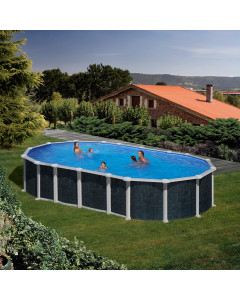 Piscina desmontable Gre Ovalada Creta aspecto ratán