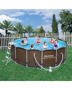 Piscina Tubular Redonda Bestway Power Steel Rattan 