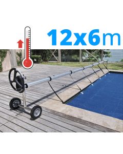 Pack manta térmica verano + enrollador piscinas 12x6 m SCP