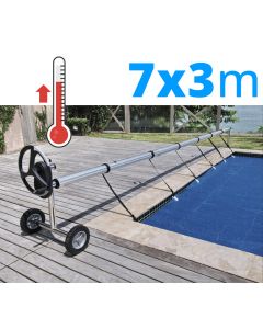 Pack manta térmica verano + enrollador piscinas 7x3 m SCP