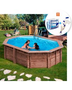 Piscina de madera Sunbay Bambu ovalada 535x335x130 Gre