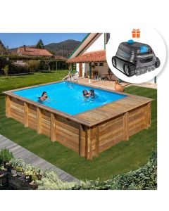 Piscina de madera Sunbay Evora Plus rectangular Gre 620x420x136