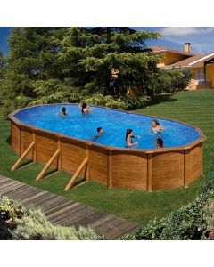 Piscina desmontable Gre Ovalada Pacific aspecto madera