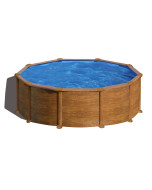 Piscina desmontable Gre Redonda Mauritius aspecto madera