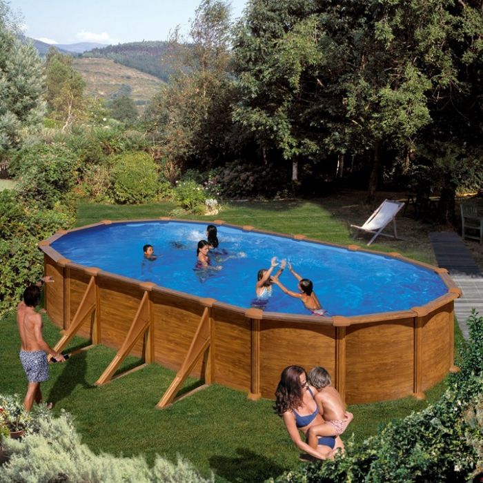 Piscina Desmontable Gre Ovalada Mauritius Aspecto Madera Piscinas Ferromar