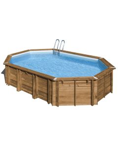 Piscina de madera Sunbay Avocado ovalada 656x456x131 Gre