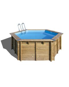 Piscina De Madera Gre Sumbay Vanille 2 Redonda Ø402x119