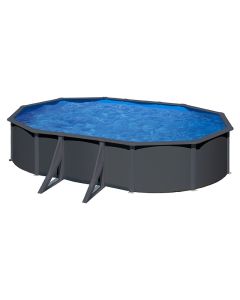 Piscina ovalada Gre Anthracite altura 132 cm con postes
