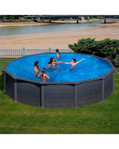 Piscina Desmontable Gre Circular Granada Aspecto Grafito