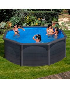 Piscina Desmontable Gre Redonda Aspecto Grafito Kea