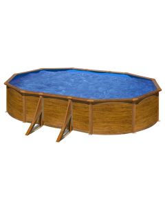 Piscina desmontable Gre Ovalada Sicilia aspecto madera