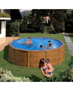 Piscina desmontable Gre Redonda Pacific aspecto madera