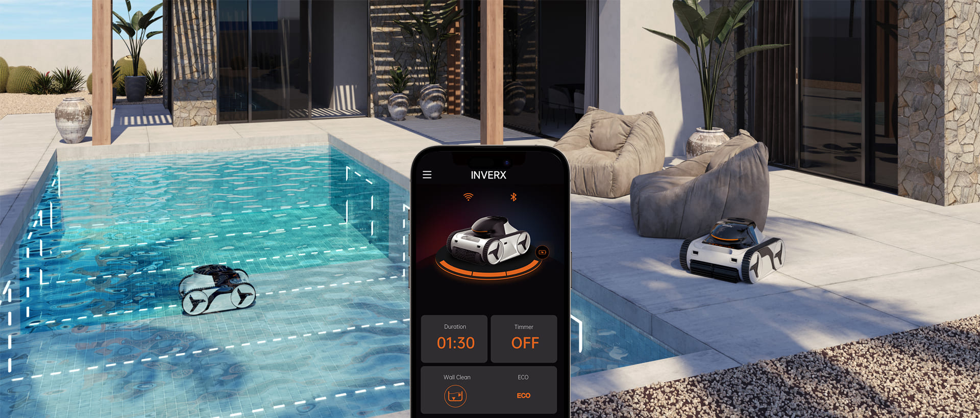 Inverx 30 remote control and pool scanning system
