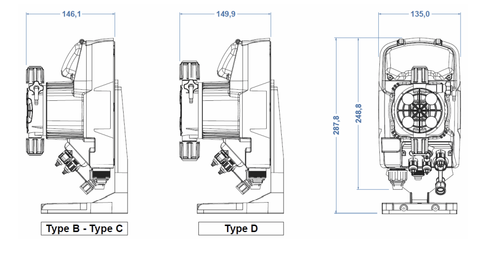 Dimensions of the AstralPool Acqua Dos dosing pump