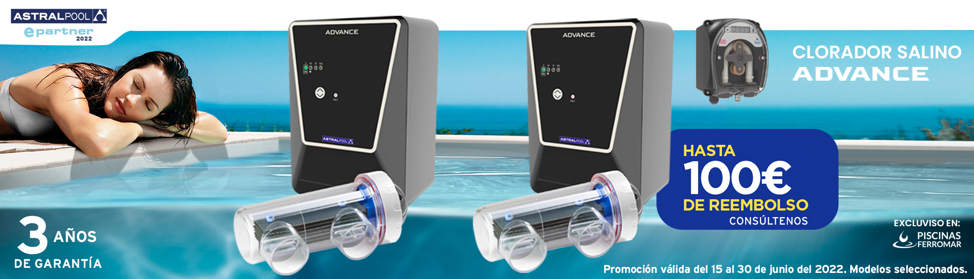 Descuento de hasta 100€ en su Clorador Salino Advance