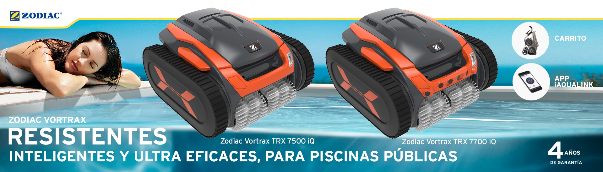 Limpiafondos Zodiac Vortrax para piscinas públicas