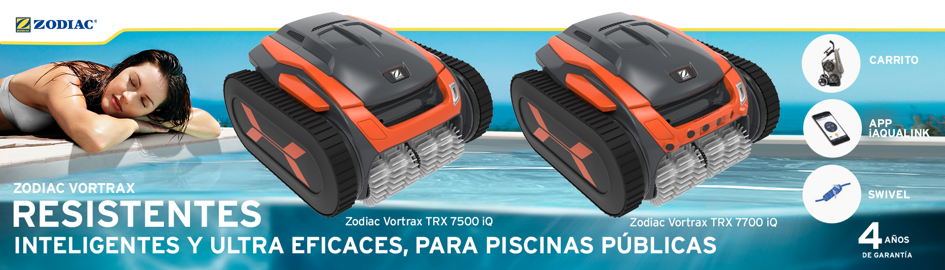 Limpiafondos Zodiac Vortrax para piscinas públicas