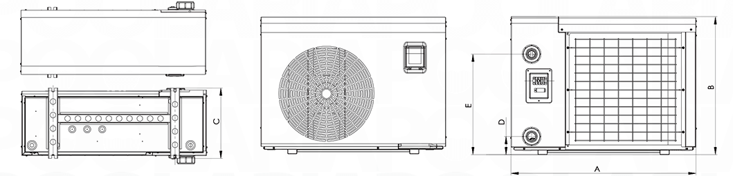 dimensiones bomba calor hpo zodiac