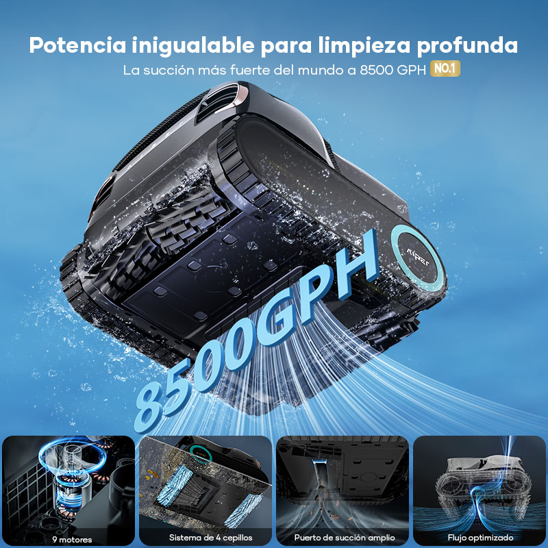 Potencia Aiper Scuba X1 Pro Max Limpiafondos sin cables