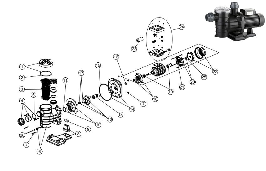 Spare parts for AstralPool Alaska pumps