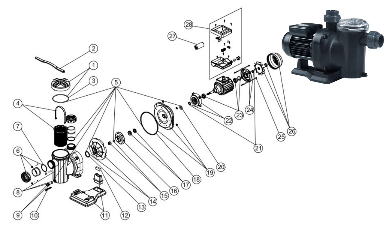 astralpool sena pump spare parts