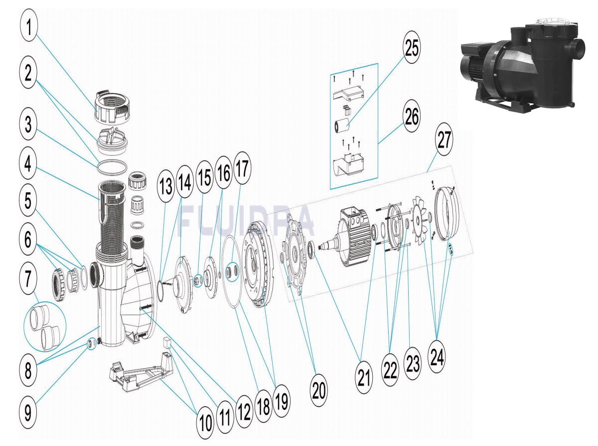 astralpool plus silent pump spare parts