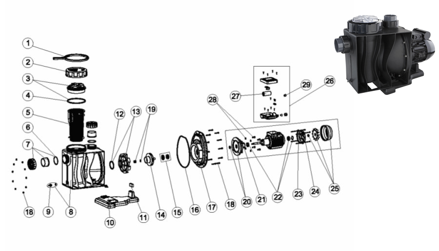 astralPool Columbia pool pump spare parts