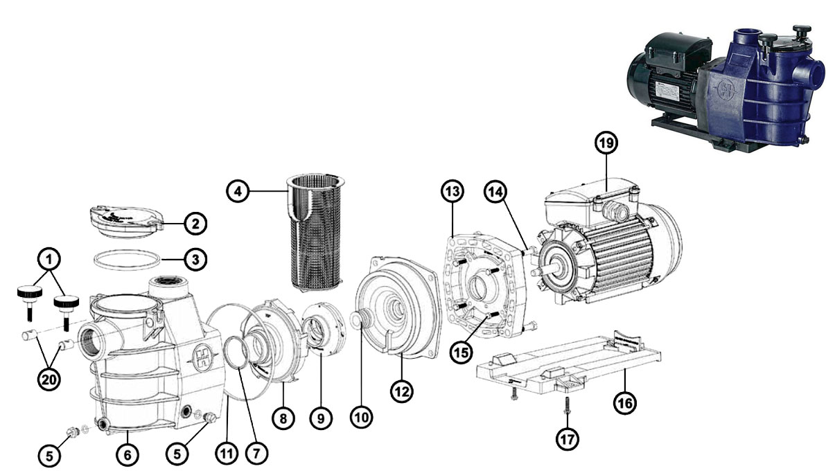 Recambios Bomba Hayward Starpump II