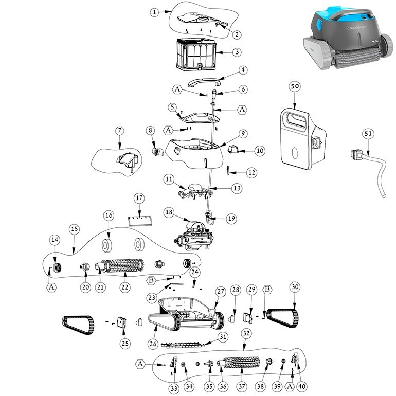 Dolphin Carrera 30 pool cleaner parts