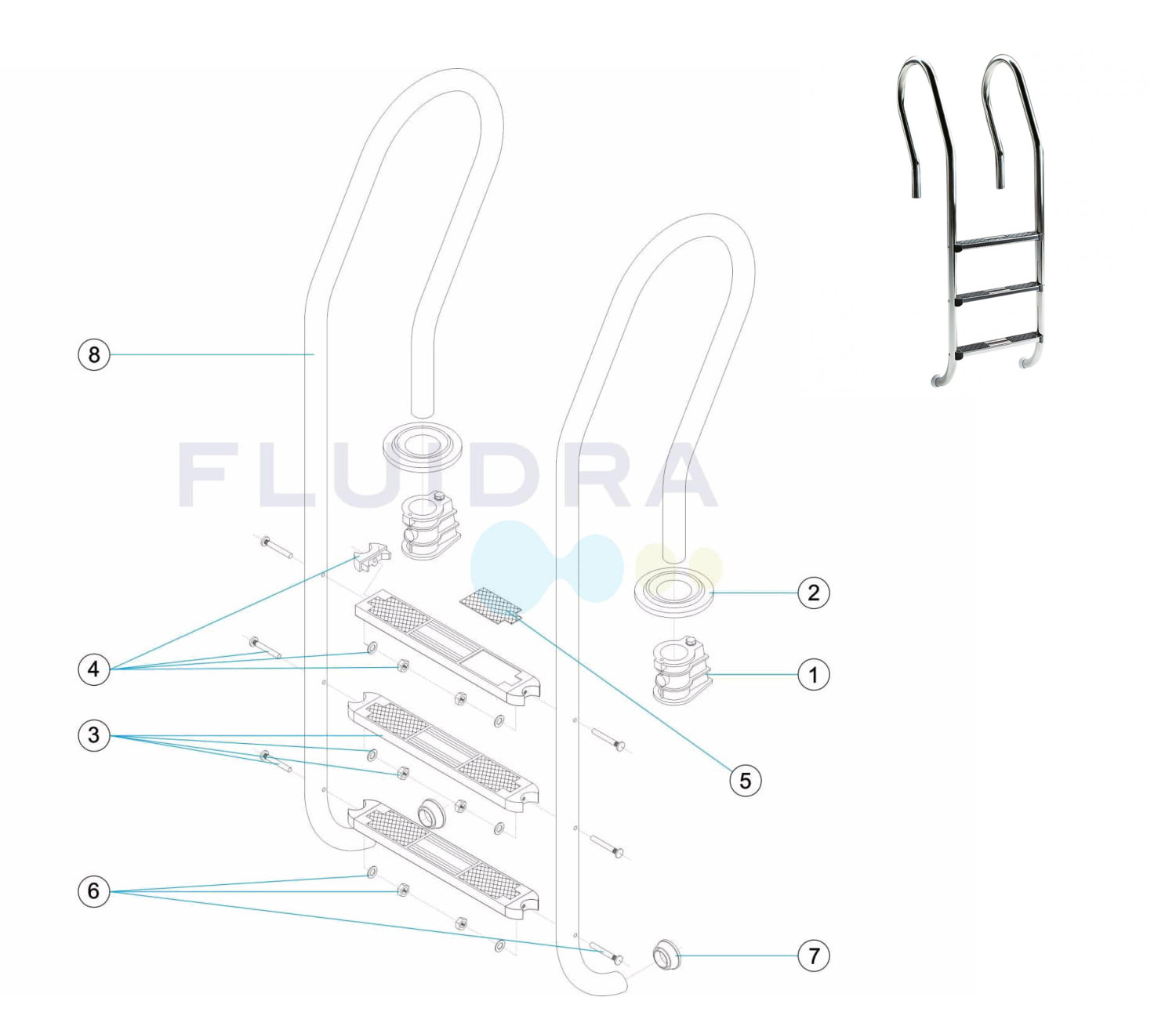 AstralPool Luxe Mixed Ladder Spare Parts