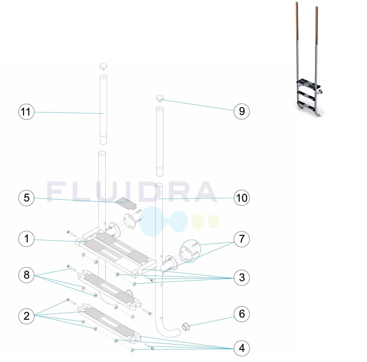 spare parts for Elegance staircase wooden handrail