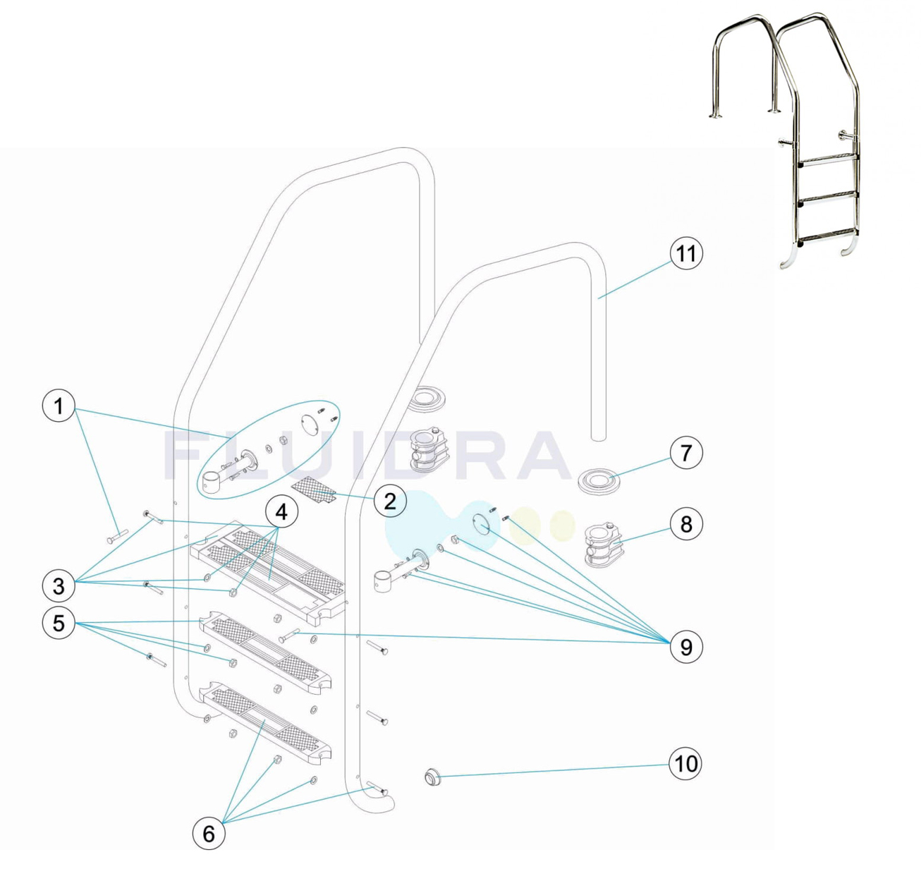 Recambios Escalera Modelo 1000 Astralpool 