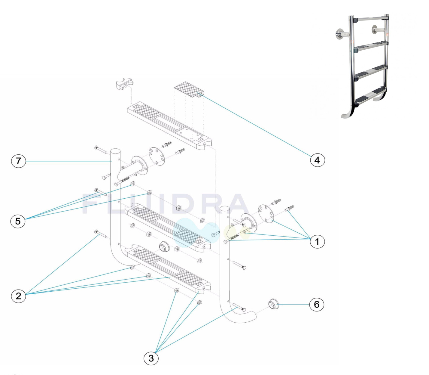 Recambios Escalera Partida Astralpool