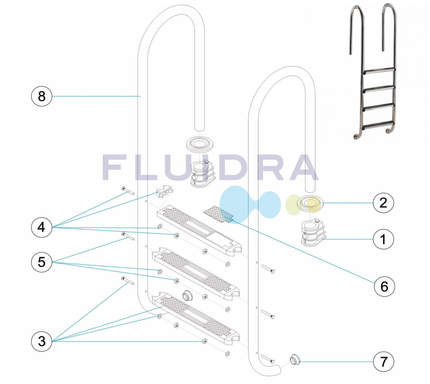 Recambios Escalera Muro Standard Luxe Astralpool