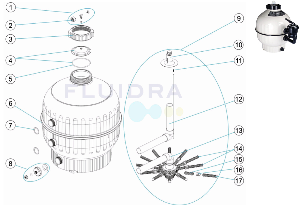 AstralPool Cantabric D750 Filter Spare Parts