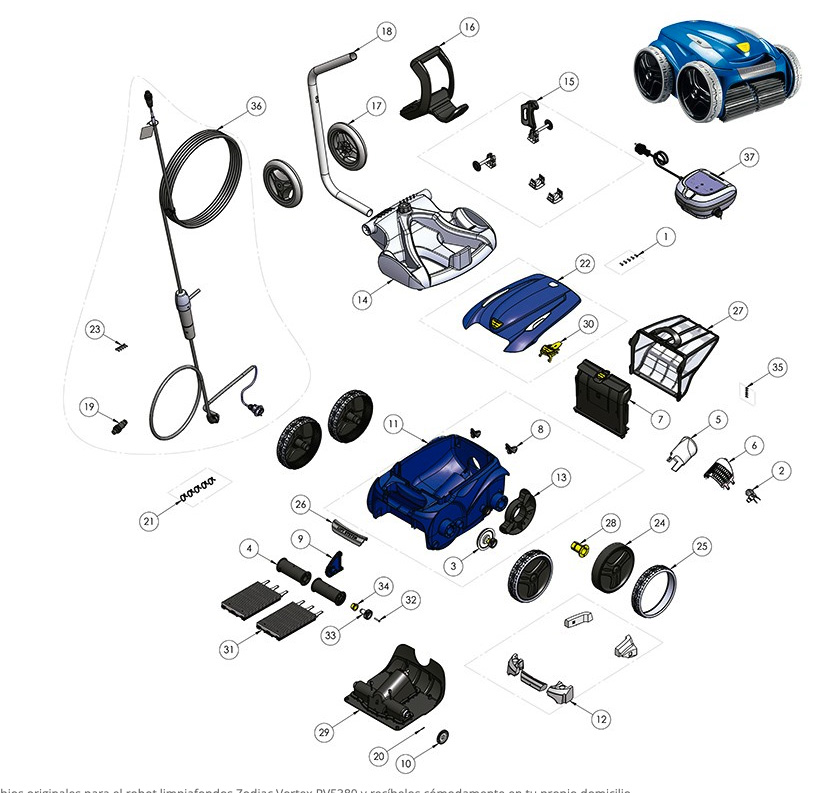 Zodiac RV5380 spare parts