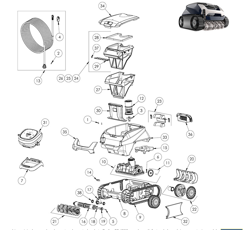 Spare parts Zodiac Voyager RE 4200