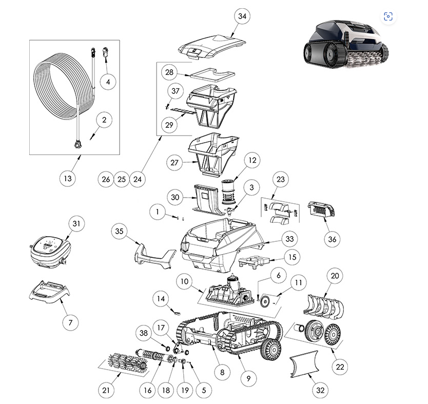 Spare parts Zodiac Voyager RE 4300