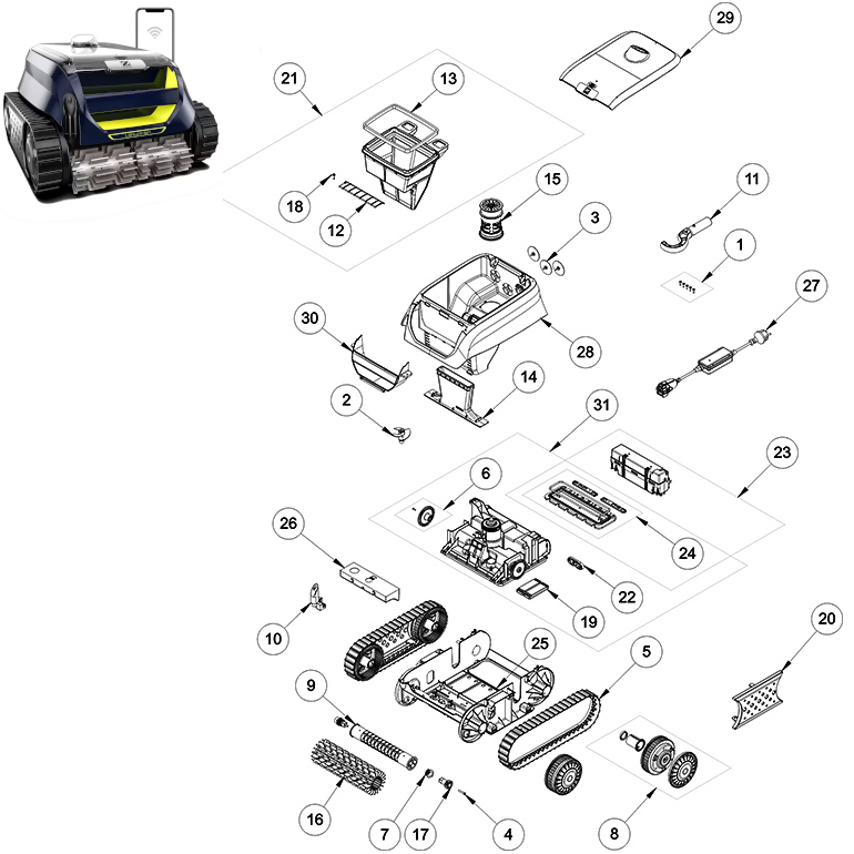 Recambios >Zodiac Freerider RF 42 iQ