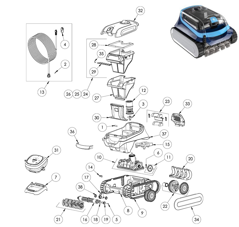 Zodiac XA 2010 spare parts