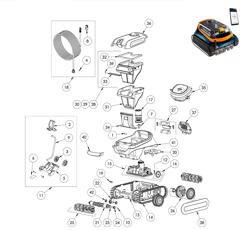 Zodiac XA 4095 spare parts