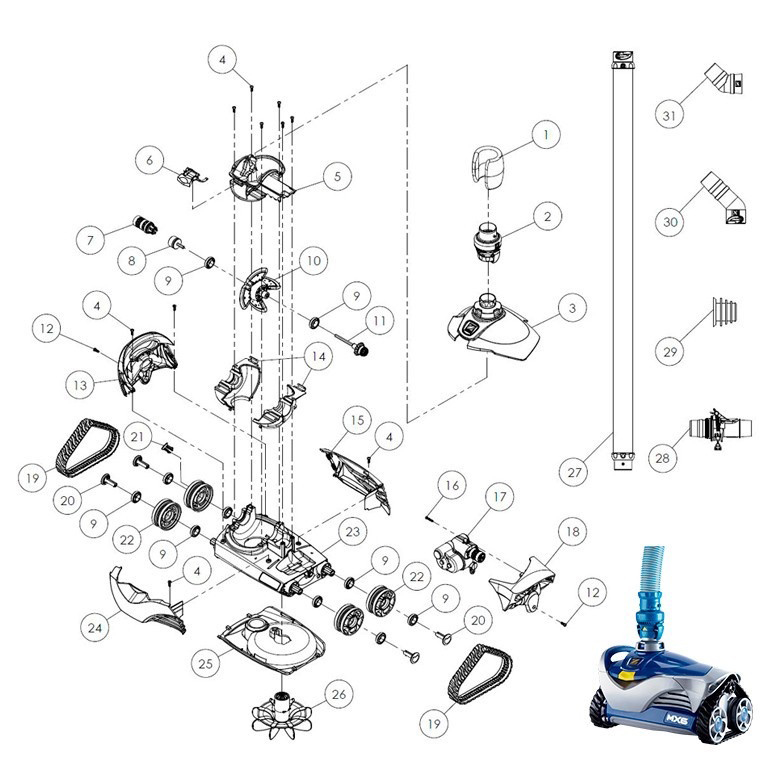 Zodiac MX6 spare parts