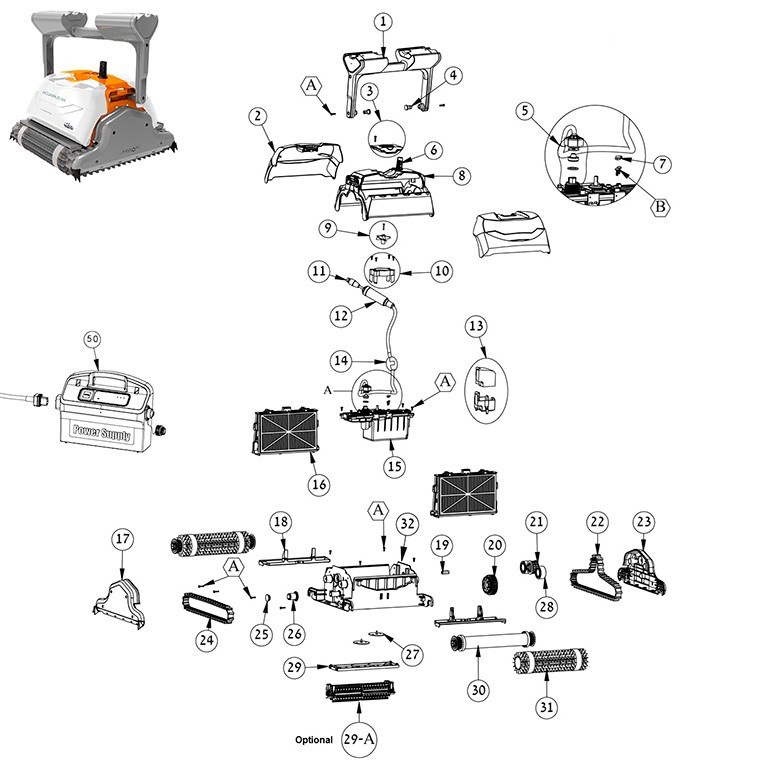 Dolphin Acuarius r4 pool cleaner parts