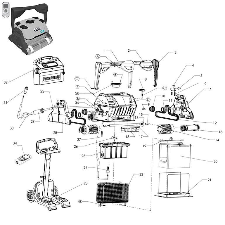 dolphin c6 pool cleaner spare parts